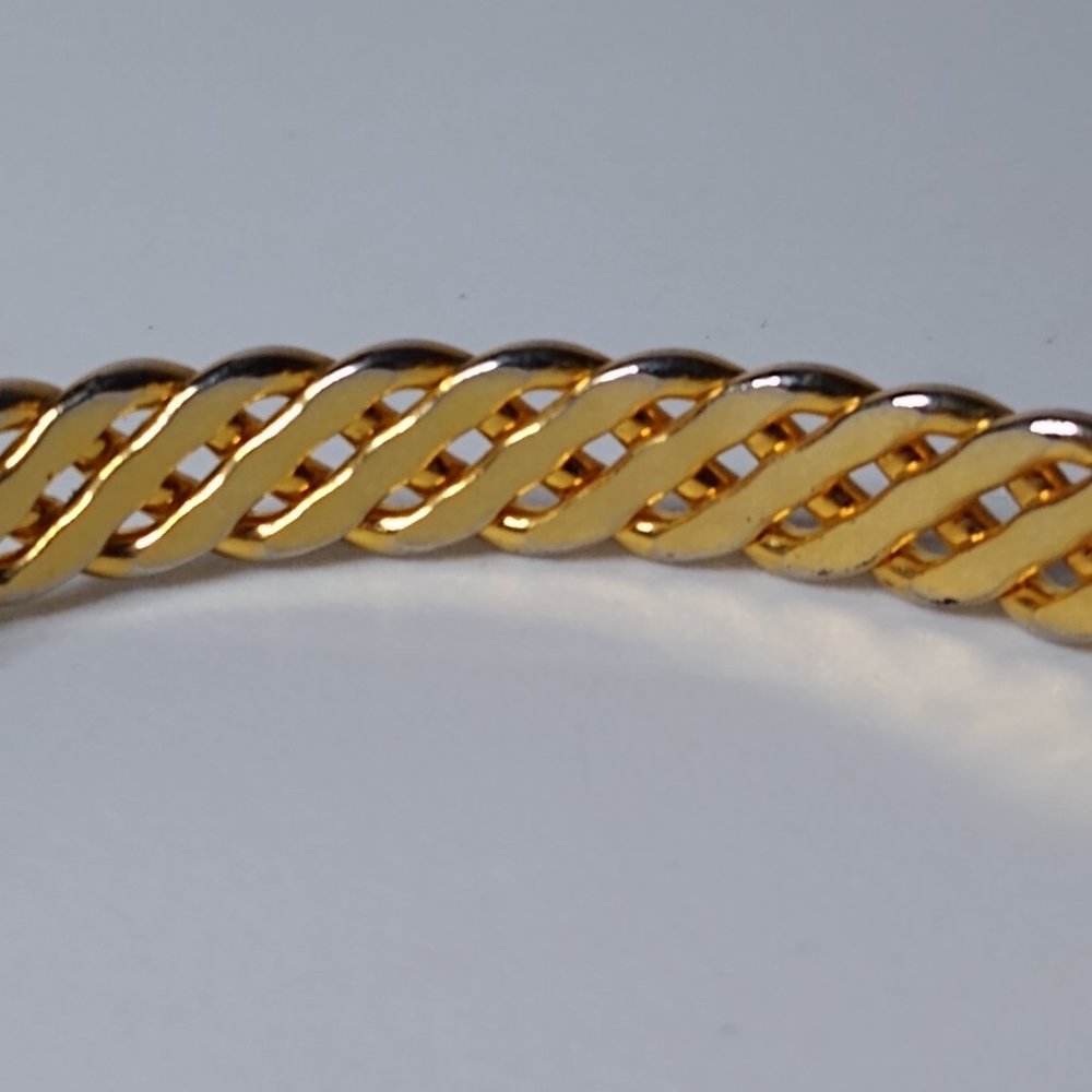 Vintage Solid Decorative Metal Bangle - image 6